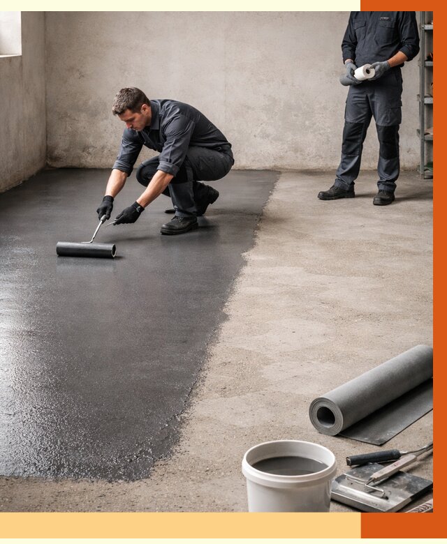 Гидроизоляция гаражного пола в Полевском от 3593 руб./м² — ТепломастерПлв профессионально
