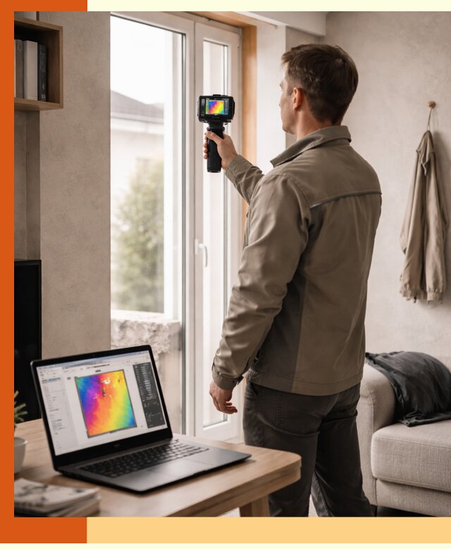 Тепловизионное обследование квартиры в Полевском для поиска утечек тепла