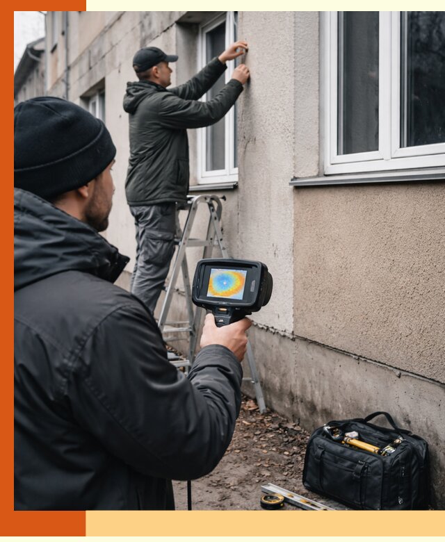 Тепловизионное обследование фасада в Полевском для выявления дефектов