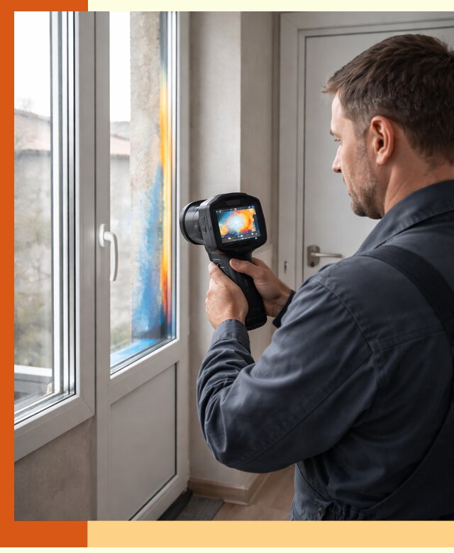 Тепловизионное обследование окон и дверей в Полевском