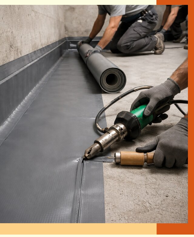 Монтаж гидроизоляционной мембраны в Полевском от 1021 руб/м2 | ТепломастерПлв