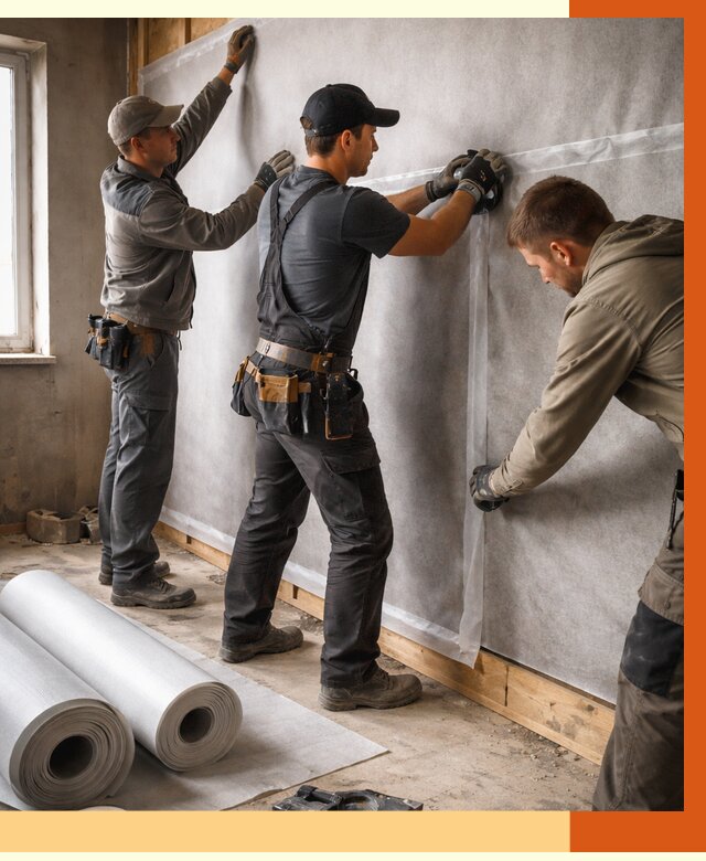 Монтаж ветроизоляции в Полевском от 4619 руб./м2 — профессионально | ТепломастерПлв