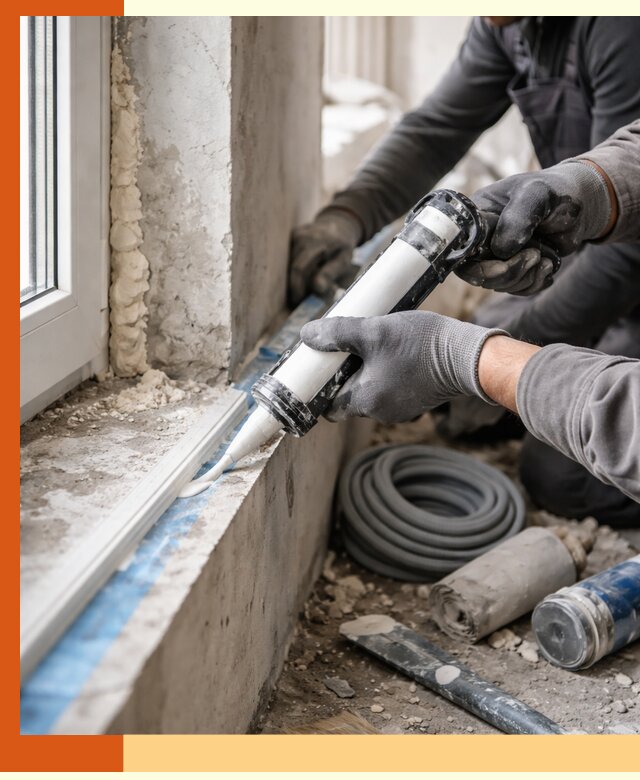 Герметизация стыков и примыканий зданий в Полевском