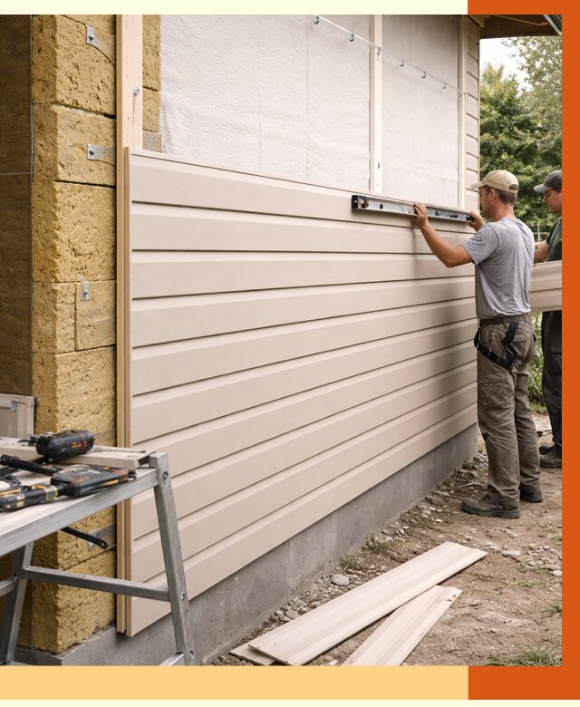 Монтаж сайдинга после утепления в Полевском от 1899 руб. — обшивка и облицовка | ТепломастерПлв